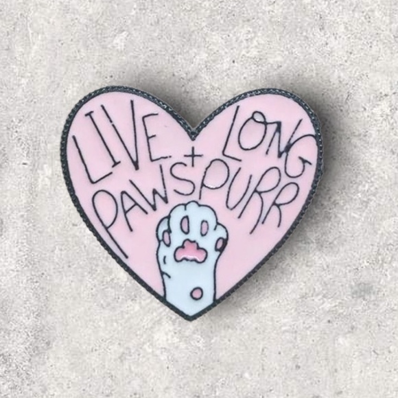 Jewelry - NEW Live Long Paws Purr Cat Enamel Pin Brooch